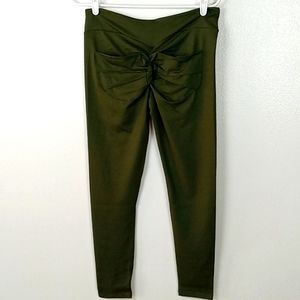 Women's Leggings Large Army Green High Waist Butt Lift Activewear Workout